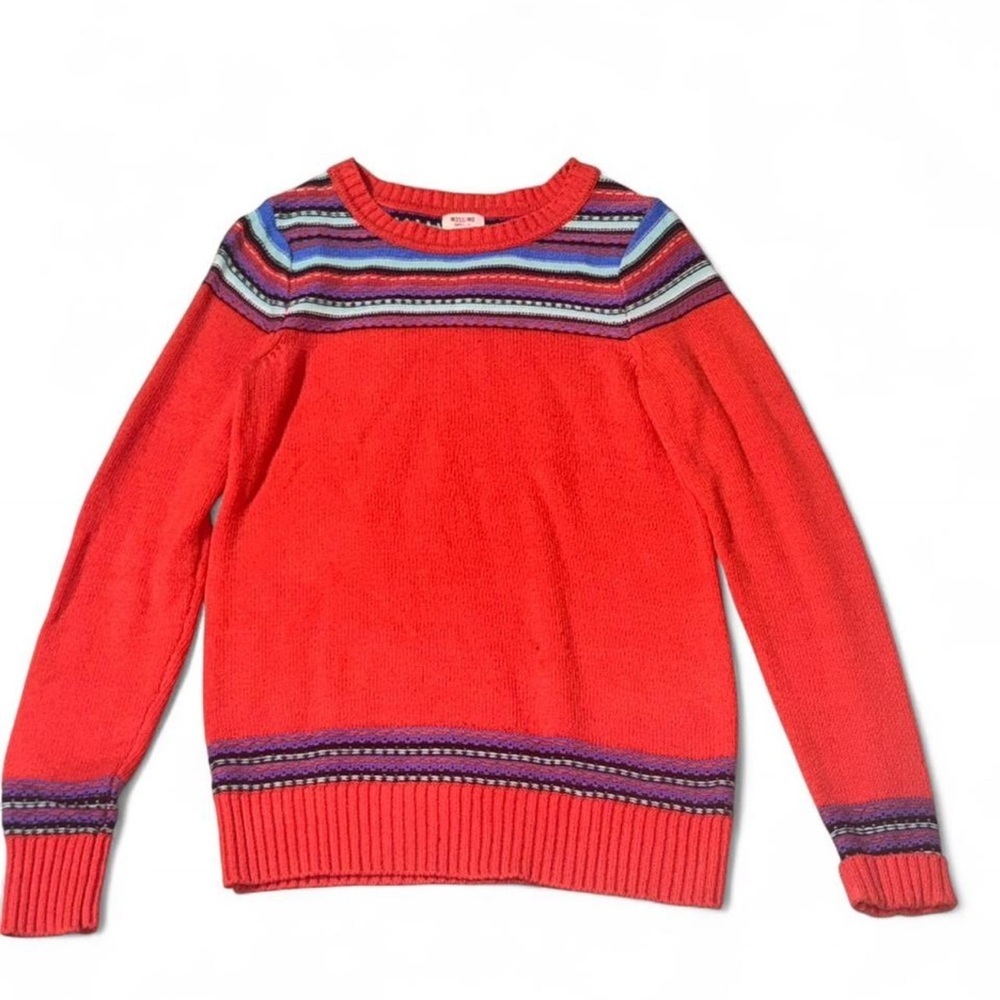 Mossimo Supply Co. Red Sweater with Multicolor Stripes
